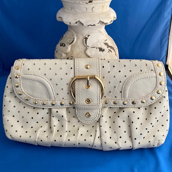 3/&15 🎁 Betsey Johnson Clutch Purse Handbag Cream with Animal Print lining - Picture 1 of 9
